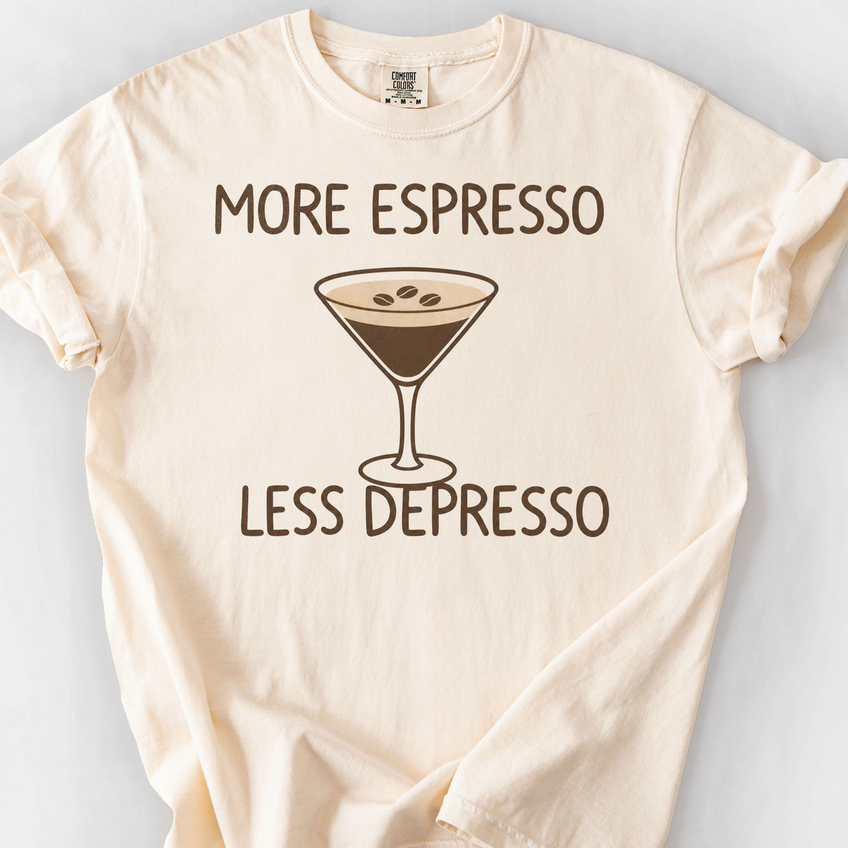 Less Depresso Martini T-Shirt — Ivory