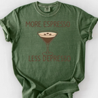 Less Depresso Martini T-Shirt — Moss