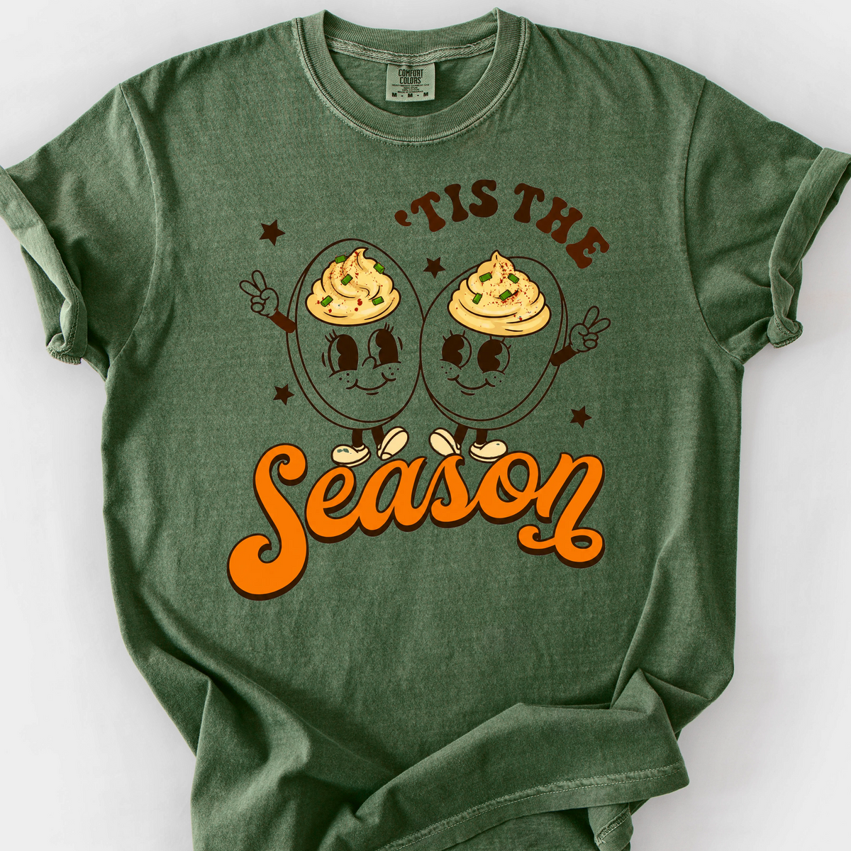 Tis the Season Deviled Eggs T-Shirt — Moss