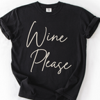 Wine Please T-Shirt — Black