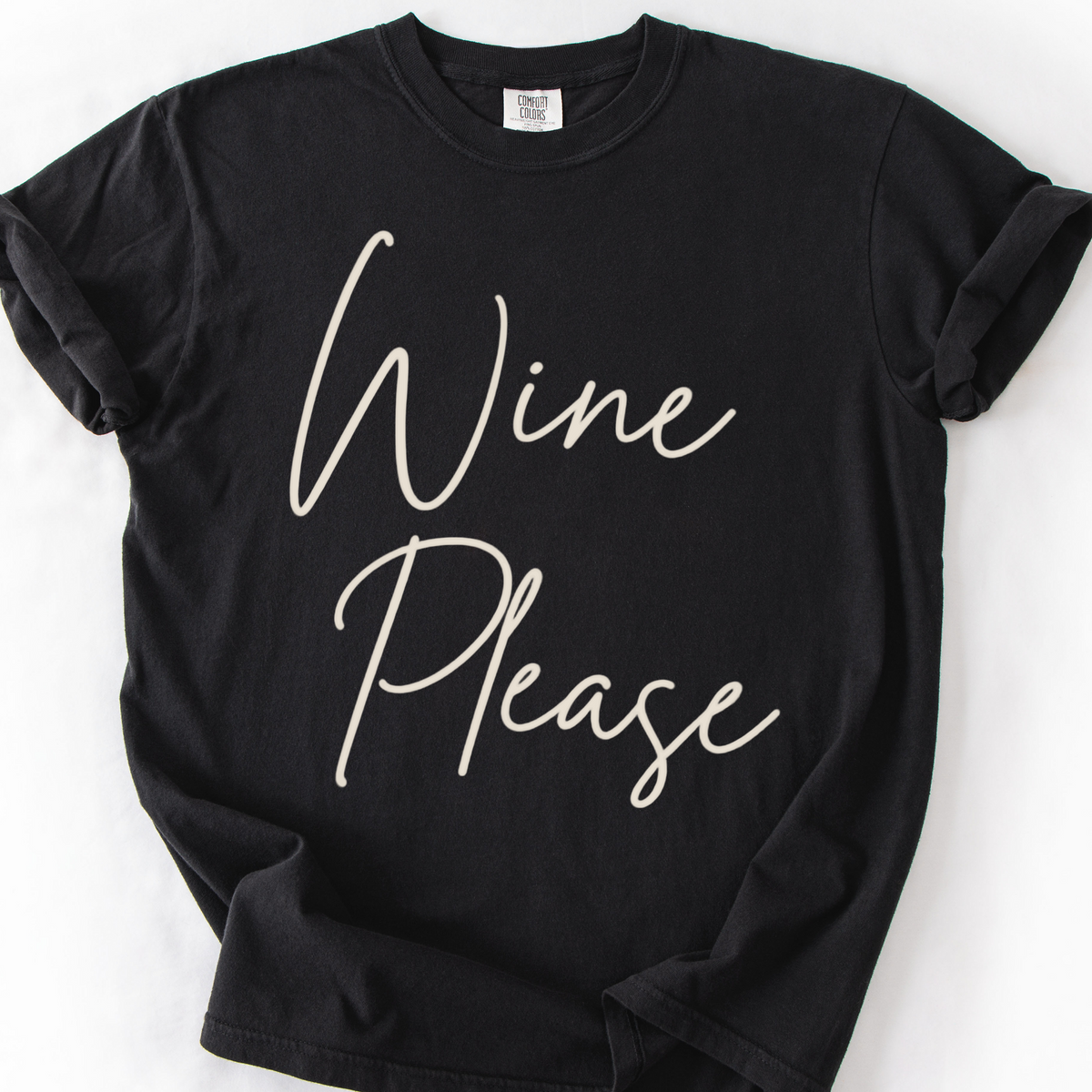 Wine Please T-Shirt — Black