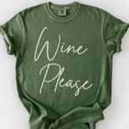 Wine Please T-Shirt — Moss